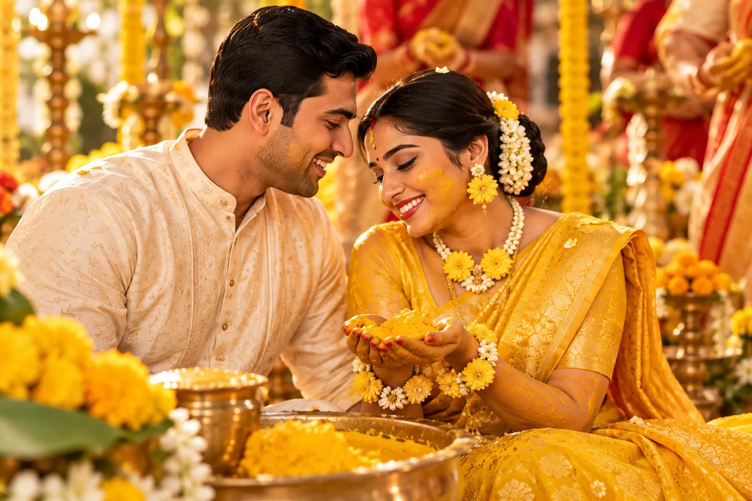 Illustrative wedding photograph: colours of celebration