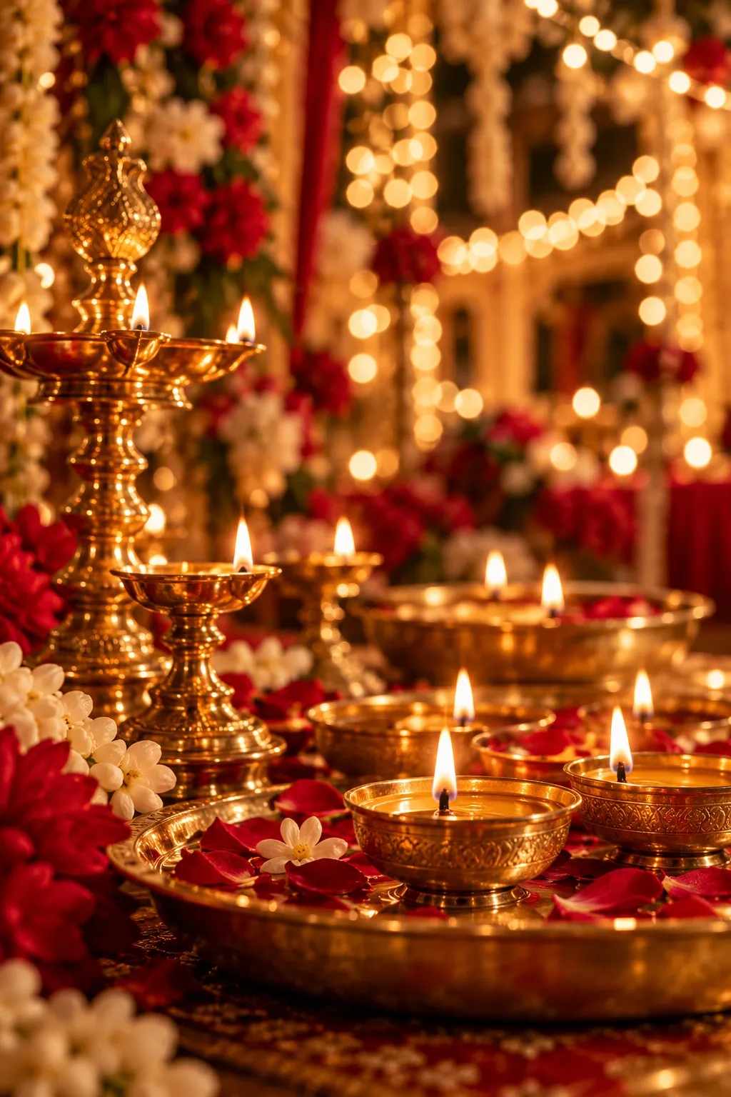 Illustrative wedding photograph: warm wedding lights